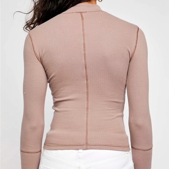 Free People The Rickie Top long sleeve top in coyote - Picture 2 of 6
